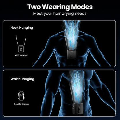 US Warehouse | Warmco 20000mAh Portable Waist Fan – Rechargeable Clip-On Personal Fan with 10 Speeds, 40H Runtime, 16000RPM Powerful Airflow, Hands-Free Belt & Neck Cooling Fan for Outdoor Work, Construction, Camping, Gardening, Travel & Jobsite Use