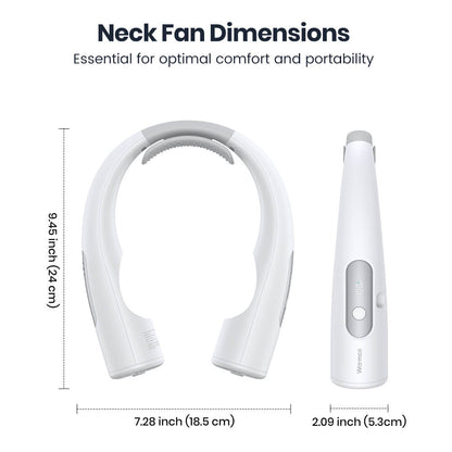 US Warehouse | Warmco 10000mAh Portable Neck Fan – 4-Speed Rechargeable, 360° All-Around Cooling, 24H Runtime, Hands-Free Wearable Fan for Travel, Office, Camping & Hot Weather (Men & Women)