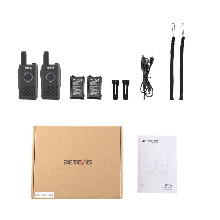 1 Pair RETEVIS RT18 16CHS FRS Dual PTT Handheld Walkie Talkie, US Plug, RT18, US Plug - ORIWHIZConsumer ElectronicsHandheld Walkie TalkieRETEVIS