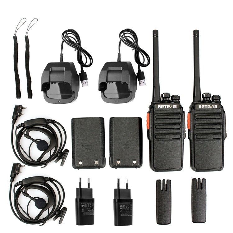 1 Pair RETEVIS RT24 EU Frequency PMR 446/400 - 470MHz 16CHS Two Way Radio Handheld Walkie Talkie, EU Plug, RT24 - ORIWHIZConsumer ElectronicsHandheld Walkie TalkieRETEVIS