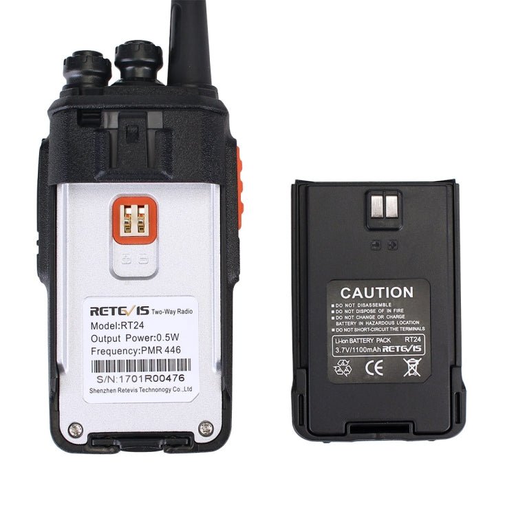 1 Pair RETEVIS RT24 EU Frequency PMR 446/400 - 470MHz 16CHS Two Way Radio Handheld Walkie Talkie, EU Plug, RT24 - ORIWHIZConsumer ElectronicsHandheld Walkie TalkieRETEVIS
