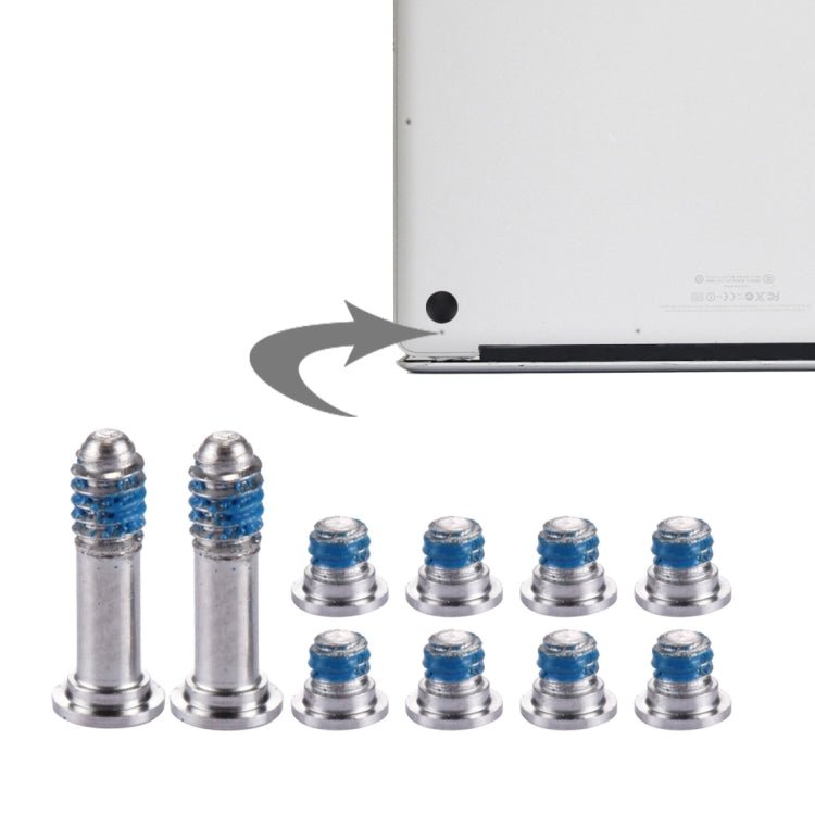10 in 1 for Macbook Air 13.3 inch (2010) A1369 / MC503 / MC504 Original Computer Case Bottom Cover Screws (2 Long + 8 Short), For A1369 - ORIWHIZ