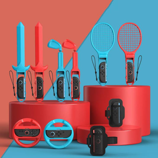 10 - in - 1 Motion Sports Bundle for Nintendo Switch 2/Switch Tennis Racket, Golf Club, Fencing, Racing Wheel & Multi - Game Accessories, 10 - in - 1 - ORIWHIZGame AccessoriesGamepadsNintendo Accessories