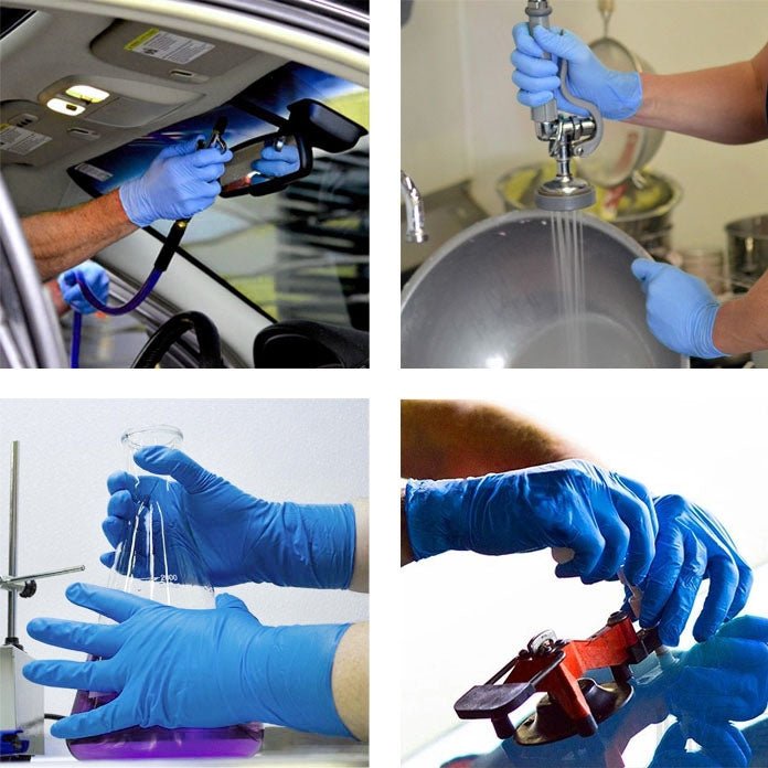 100 PCS AMMEX Durable Disposable Nitrile Rubber Gloves, Size: M - ORIWHIZ