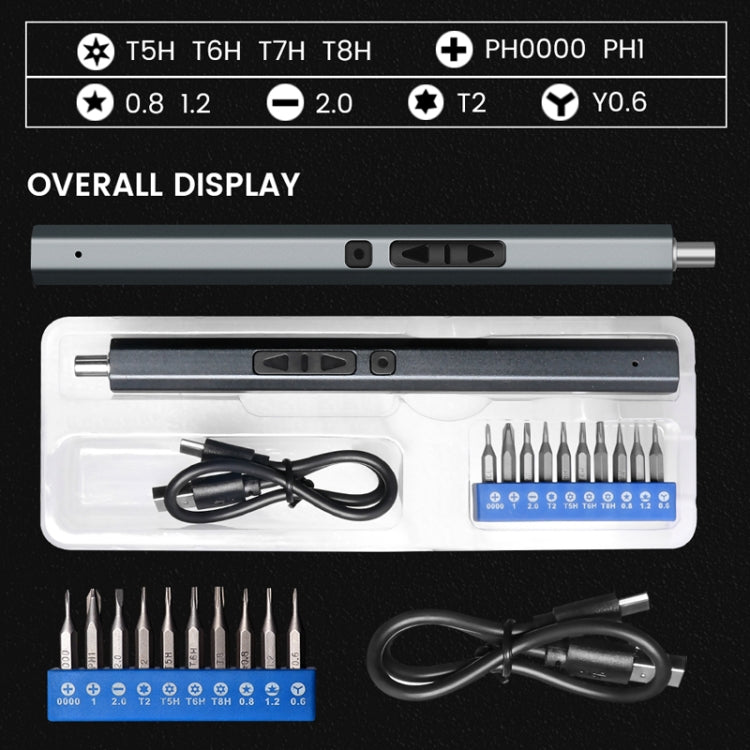 11 In 1 Rechargeable Mini Electric Screwdriver Set With 3LED Lighting, 11 In 1 Blue - ORIWHIZ