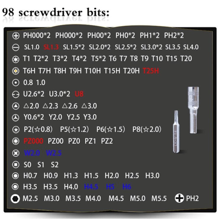 110 in 1 Magnetic Plum Screwdriver Mobile Phone Disassembly Repair Tool, 110 in 1 - ORIWHIZ