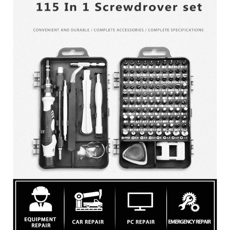 115 in 1 Precision Screw Driver Mobile Phone Computer Disassembly Maintenance Tool Set, 115 in 1 (Black), 115 in 1 (Red), 115 in 1 (Purple), 115 in 1 (Yellow), 115 in 1 (Blue) - ORIWHIZ