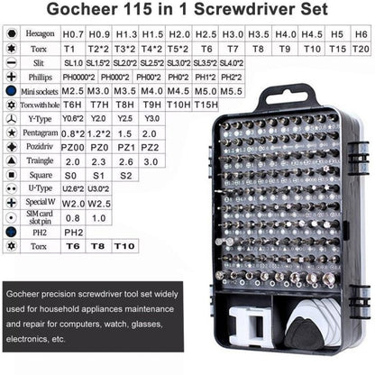 115 in 1 Precision Screw Driver Mobile Phone Computer Disassembly Maintenance Tool Set, 115 in 1 (Black), 115 in 1 (Red), 115 in 1 (Purple), 115 in 1 (Yellow), 115 in 1 (Blue) - ORIWHIZ