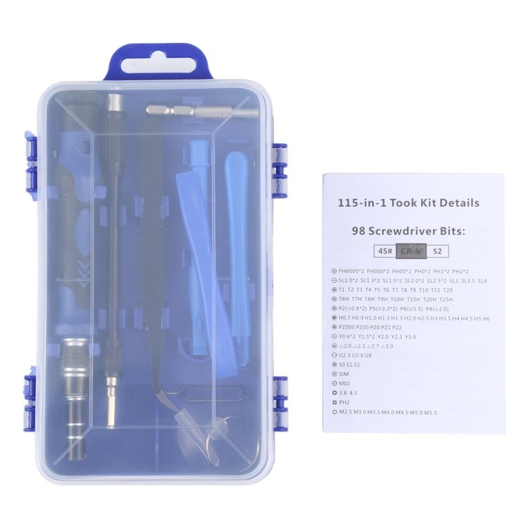 115 in 1 Screwdriver Repair Tools Kit, Plastic Handle - ORIWHIZ