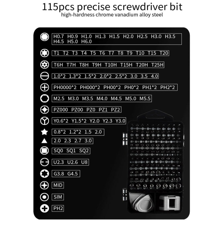117 In 1 Screwdriver Set Watch Game Console Disassembly Tool, 117 In 1 - ORIWHIZ
