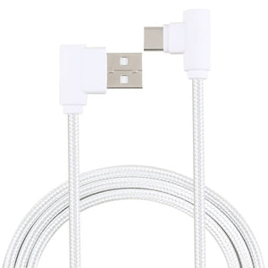 1.2m 2A 90 Copper Wires Woven Elbow USB - C / Type - C 3.1 to USB 2.0 Data / Charger Cable - ORIWHIZ