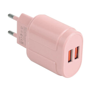 13 - 22 2.1A Dual USB Macarons Travel Charger,, EU Plug, US Plug - ORIWHIZ