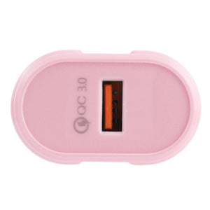 13 - 3 QC3.0 Single USB Interface Macarons Travel Charger,, EU Plug, US Plug - ORIWHIZ