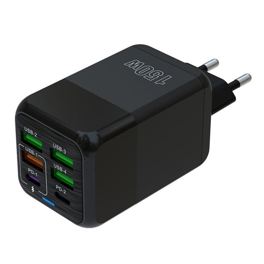 150W 4 x USB + 2 x USB - C / Type - C Multi - port Fast Charger, EU Plug, US Plug, UK Plug, AU Plug - ORIWHIZ