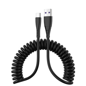 1.5m Spring Telescopic Mobile Phone Fast Charging Data Cable, USB to 8 Pin, USB to Type - C, USB to Micro USB - ORIWHIZ