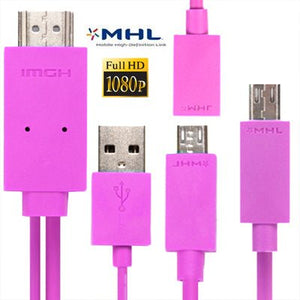 1.8m Multi Use Micro USB MHL to HDMI HDTV Adapter Cable, Support 1080P Full HD Output, S - WMCS - 1234B, S - WMCS - 1234G, S - WMCS - 1234M, S - WMCS - 1234RG, S - WMCS - 1234TT, S - WMCS - 1234W, S - WMCS - 1234Y - ORIWHIZ