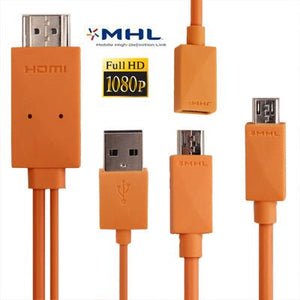 1.8m Multi Use Micro USB MHL to HDMI HDTV Adapter Cable, Support 1080P Full HD Output, S - WMCS - 1234B, S - WMCS - 1234G, S - WMCS - 1234M, S - WMCS - 1234RG, S - WMCS - 1234TT, S - WMCS - 1234W, S - WMCS - 1234Y - ORIWHIZ