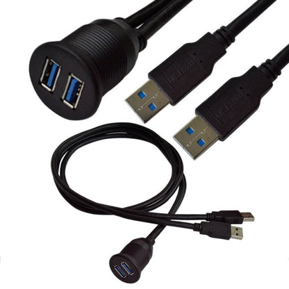 1m Flush Mount USB 3.0 Dock Car Ship Motorcycle Dashboard Panel Male to Female Data Waterproof Extension Cord, For Cable Length: 1m - ORIWHIZCar Replacement PartsDIY CablesIn Car