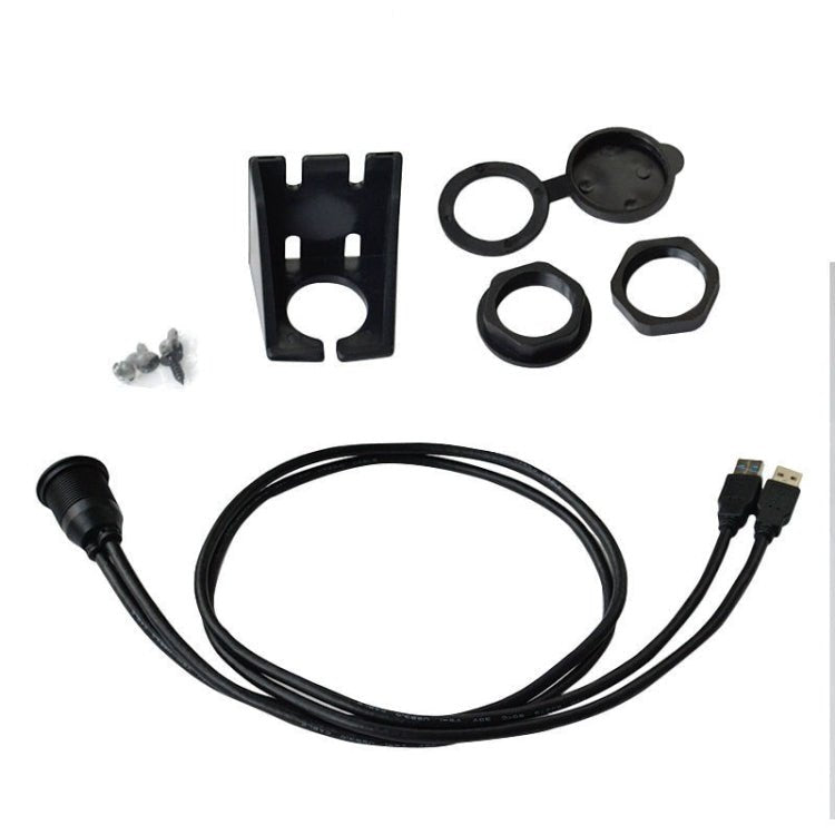 1m Flush Mount USB 3.0 Dock Car Ship Motorcycle Dashboard Panel Male to Female Data Waterproof Extension Cord, For Cable Length: 1m - ORIWHIZCar Replacement PartsDIY CablesIn Car