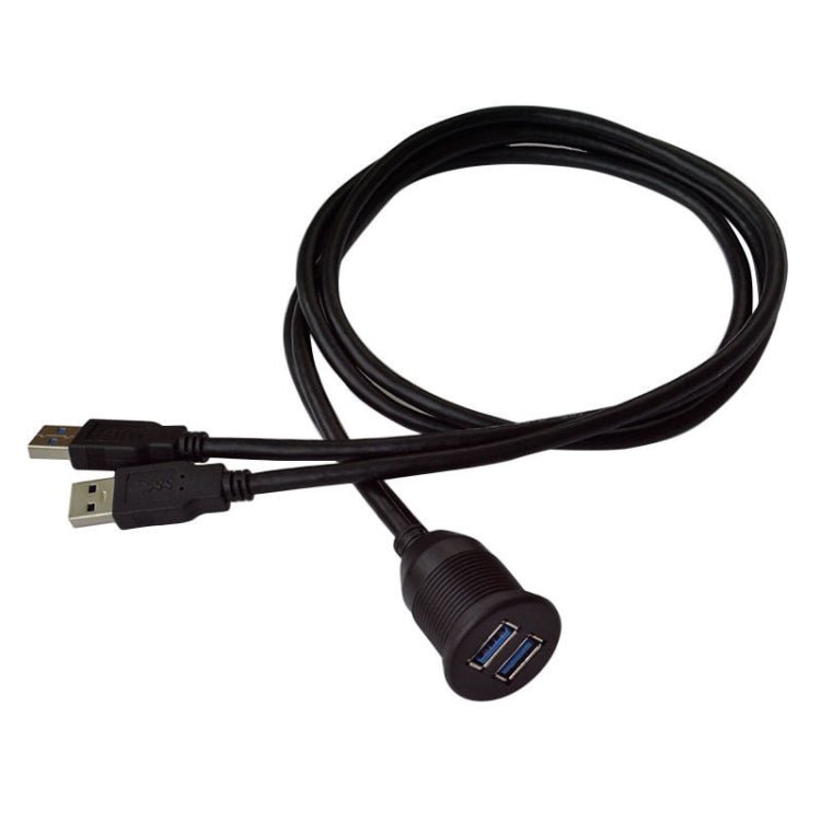 1m Flush Mount USB 3.0 Dock Car Ship Motorcycle Dashboard Panel Male to Female Data Waterproof Extension Cord, For Cable Length: 1m - ORIWHIZCar Replacement PartsDIY CablesIn Car