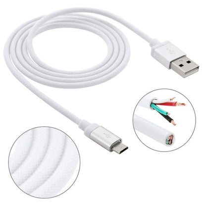 1m Net Style High Quality Metal Head Micro USB to USB Data / Charging Cable - ORIWHIZ
