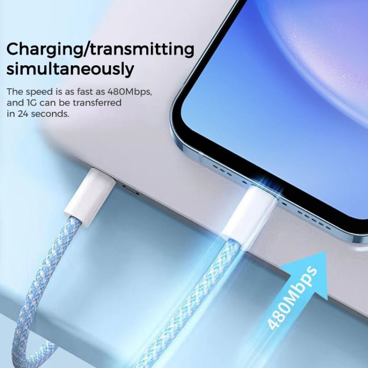 1m USB - C / Type - C to Type - C Macaron Braided Charging Cable - ORIWHIZ