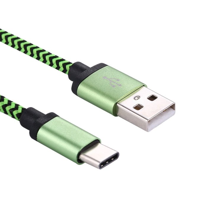 1m Woven Style USB - C / Type - C 3.1 to USB 2.0 Data Sync Charge Cable - ORIWHIZ