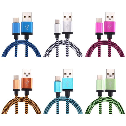 1m Woven Style USB - C / Type - C 3.1 to USB 2.0 Data Sync Charge Cable - ORIWHIZ