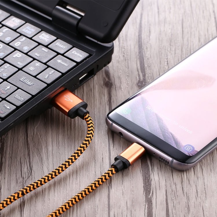 1m Woven Style USB - C / Type - C 3.1 to USB 2.0 Data Sync Charge Cable - ORIWHIZ