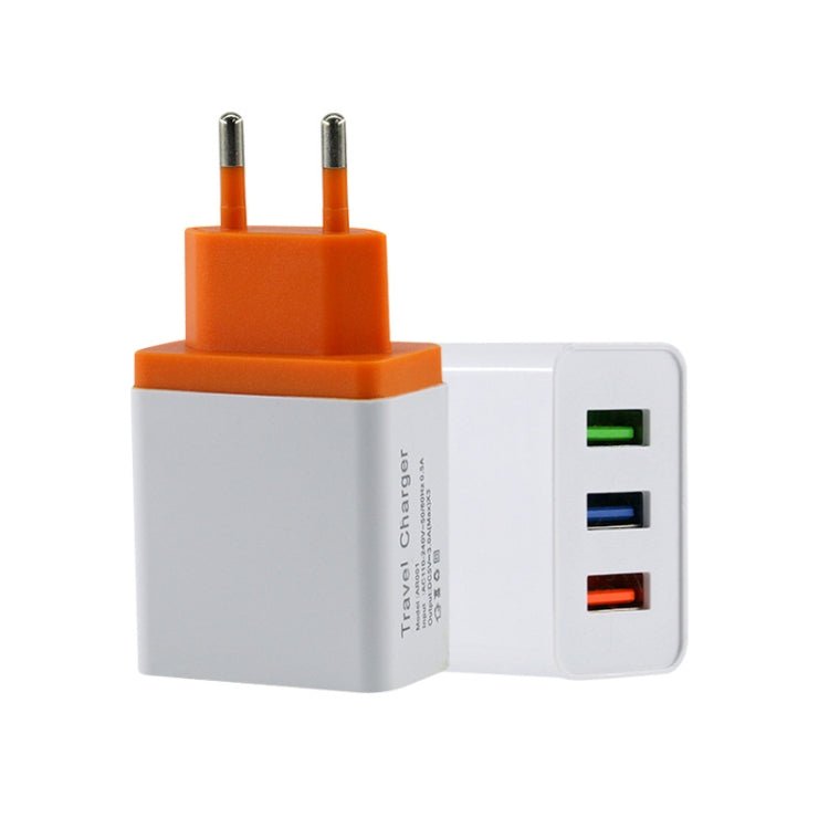 2 A 3USB Mobile Phone Travel Charger EU Plug - ORIWHIZ