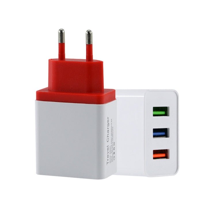 2 A 3USB Mobile Phone Travel Charger EU Plug - ORIWHIZ