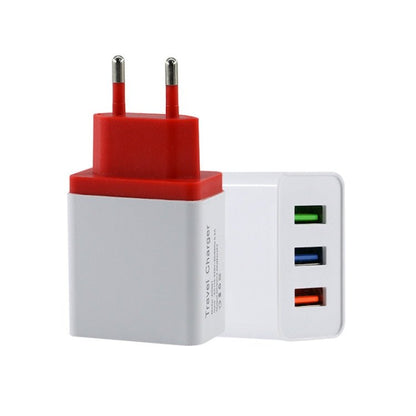 2 A 3USB Mobile Phone Travel Charger EU Plug - ORIWHIZ