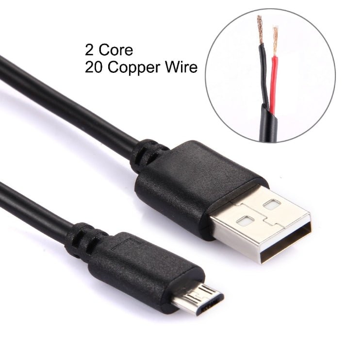 2 Cores 20 Copper Wires Micro USB to USB 2.0 Charging Cable, Cable Length: About 30cm - ORIWHIZ