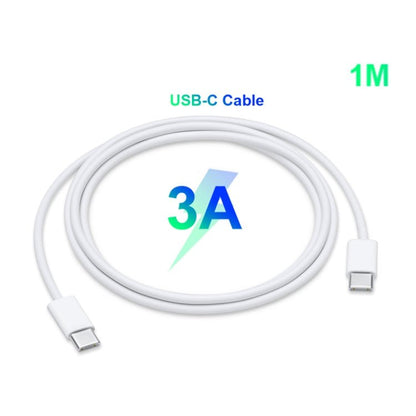 2 in 1 Single USB - C / Type - C Port Travel Charger + 3A PD 3.0 USB - C / Type - C to USB - C / Type - C Fast Charge Data Cable Set, Cable Length: 1m, 18W 1m - ORIWHIZ