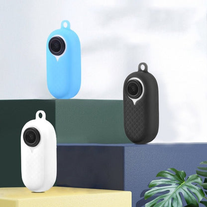 2 PCS Thumb Camera Silicone Case + Lanyard For Insta360 GO2, Black, White, Blue - ORIWHIZDJI & Insta360 AccessoriesInsta360 GO SeriesProtection & Cases