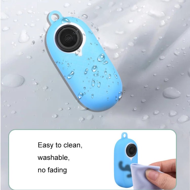 2 PCS Thumb Camera Silicone Case + Lanyard For Insta360 GO2, Black, White, Blue - ORIWHIZDJI & Insta360 AccessoriesInsta360 GO SeriesProtection & Cases