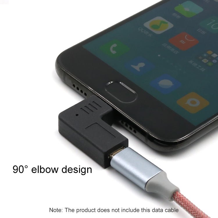 2 PCS USB - C / Type - C Female to Micro USB (Right / Left Angle) Male Elbow Adapter Converter - ORIWHIZ