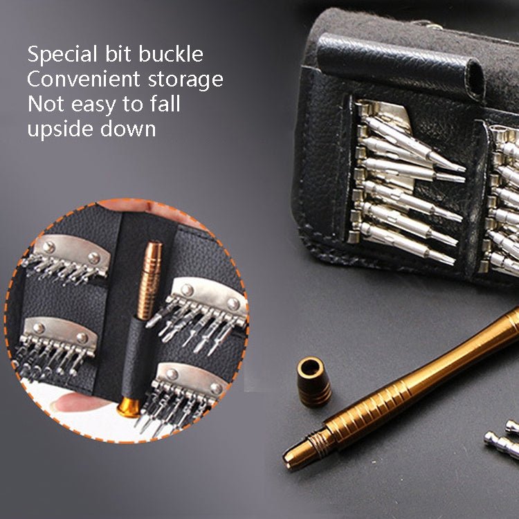 2 Sets 25 In 1 Multi - Purpose Leather Case Manual Screwdriver Batch Set Mobile Phone Notebook Repair Tool, 25 in 1(With Magnetic) - ORIWHIZ