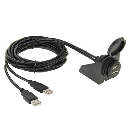 2 USB 2.0 Male to Female Extension Cable with Car Flush Mount, Length: 2m, 2 USB 2.0 Male to Female - ORIWHIZCar Replacement PartsDIY CablesIn Car