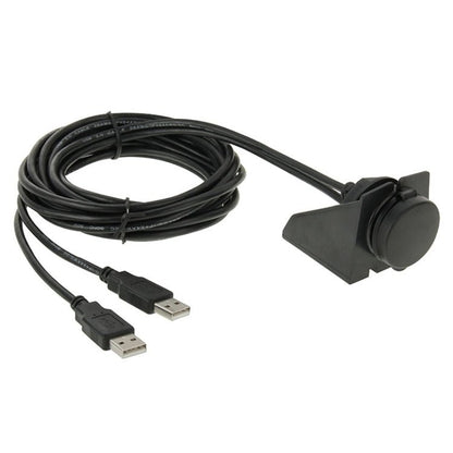 2 USB 2.0 Male to Female Extension Cable with Car Flush Mount, Length: 2m, 2 USB 2.0 Male to Female - ORIWHIZCar Replacement PartsDIY CablesIn Car