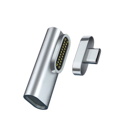 20 Pin Elbow Magnetic USB - C / Type - C Adapter Support Charging and 4K Video Transferring, Silver, Gray, Black - ORIWHIZ