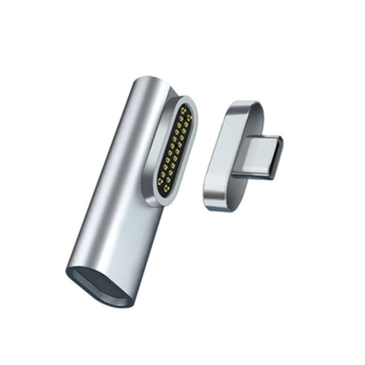 20 Pin Elbow Magnetic USB - C / Type - C Adapter Support Charging and 4K Video Transferring, Silver, Gray, Black - ORIWHIZ