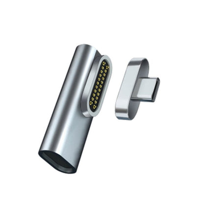 20 Pin Elbow Magnetic USB - C / Type - C Adapter Support Charging and 4K Video Transferring, Silver, Gray, Black - ORIWHIZ