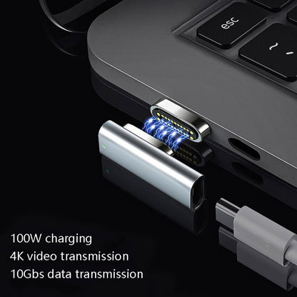 20 Pin Elbow Magnetic USB - C / Type - C Adapter Support Charging and 4K Video Transferring, Silver, Gray, Black - ORIWHIZ