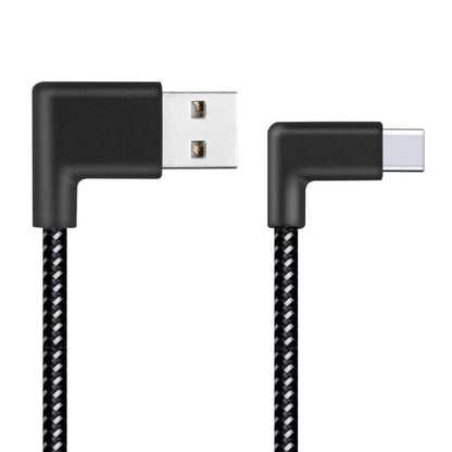 20cm 2A USB to USB - C / Type - C Nylon Weave Style Double Elbow Data Sync Charging Cable, 20cm Type - C - ORIWHIZ
