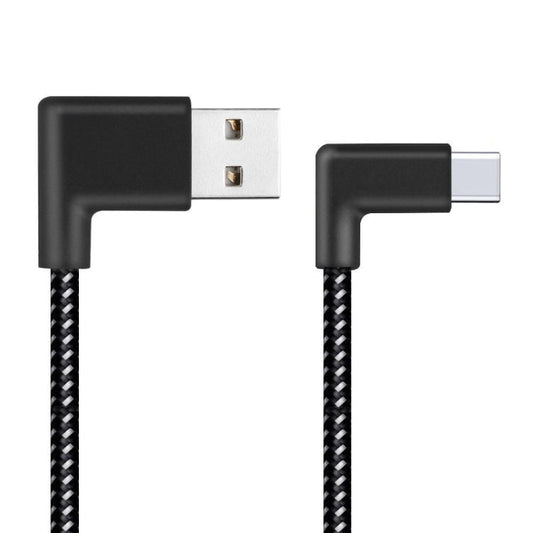 20cm 2A USB to USB - C / Type - C Nylon Weave Style Double Elbow Data Sync Charging Cable, 20cm Type - C - ORIWHIZ