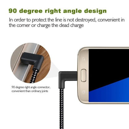20cm 2A USB to USB - C / Type - C Nylon Weave Style Double Elbow Data Sync Charging Cable, 20cm Type - C - ORIWHIZ