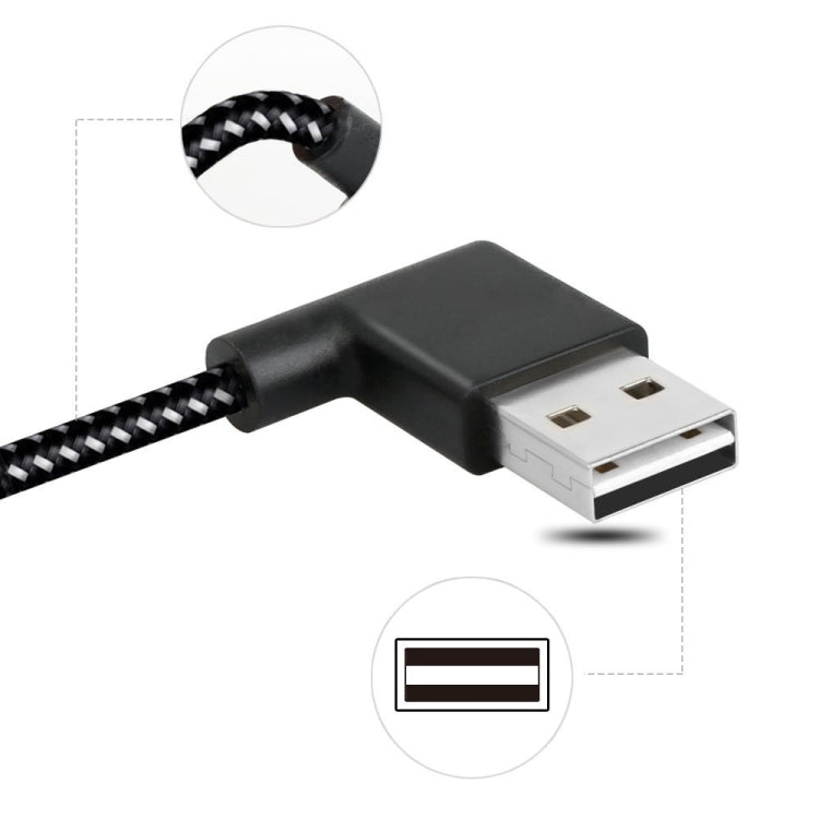 20cm 2A USB to USB - C / Type - C Nylon Weave Style Double Elbow Data Sync Charging Cable, 20cm Type - C - ORIWHIZ