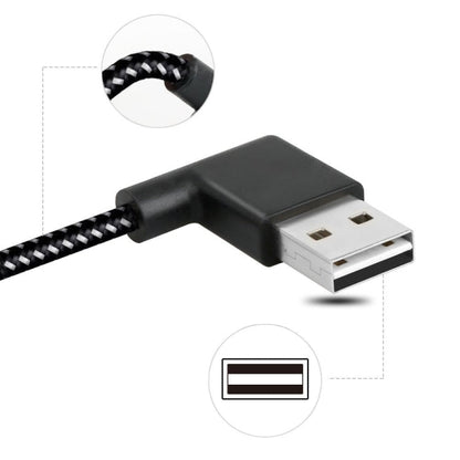 20cm 2A USB to USB - C / Type - C Nylon Weave Style Double Elbow Data Sync Charging Cable, 20cm Type - C - ORIWHIZ