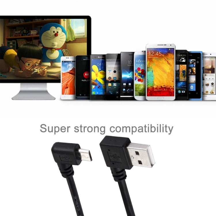 20cm USB 2.0 Right Turn Elbow to Micro USB Elbow Data Cable, Right to Right - ORIWHIZ